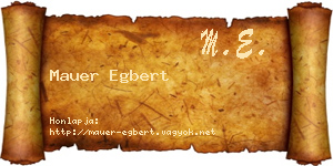 Mauer Egbert névjegykártya